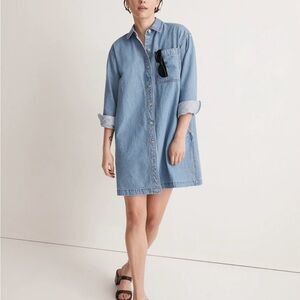 Madewell Light Blue Denim Shirt Dress